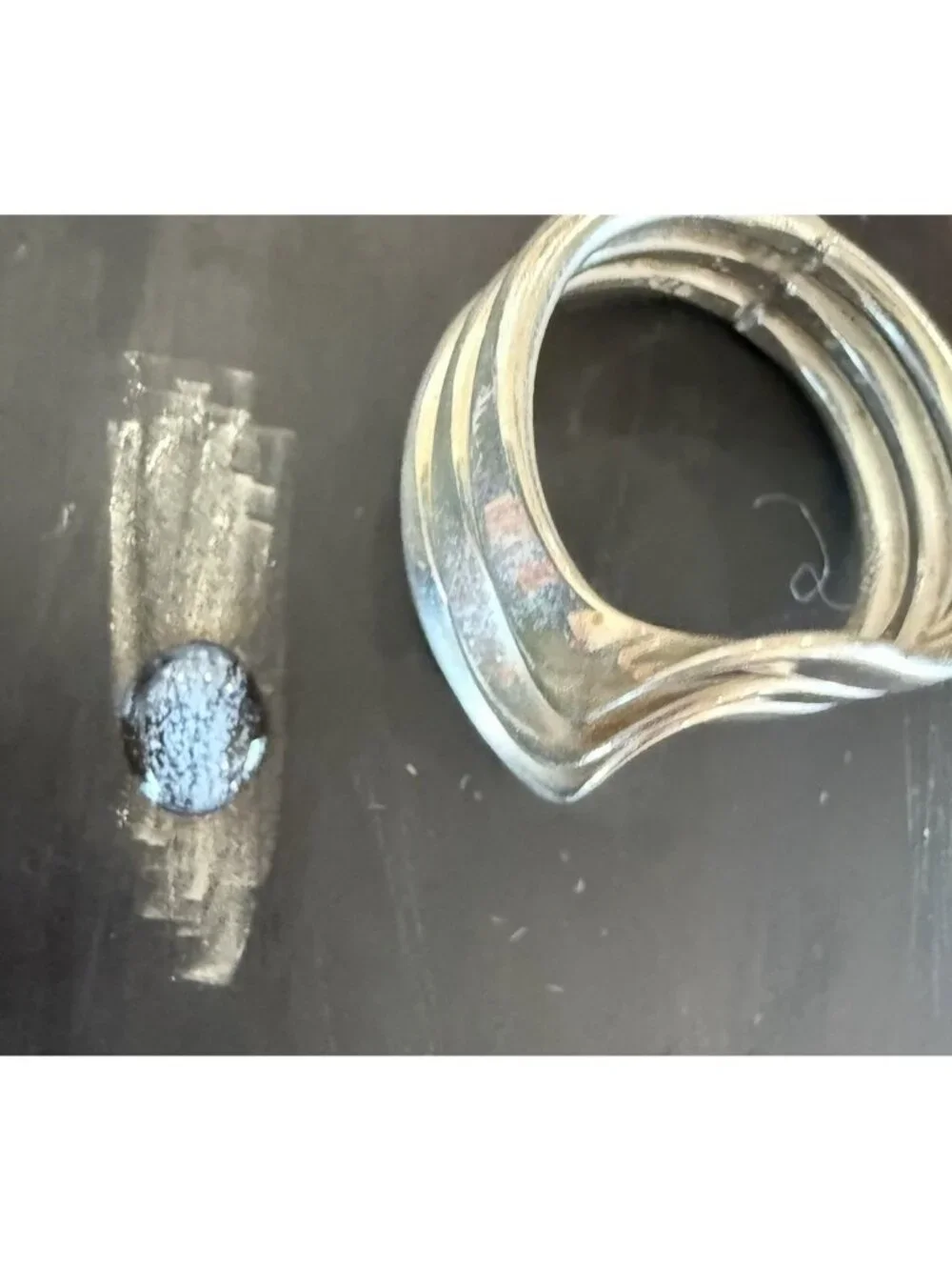 Vintage 925 Sterling Silver Wave Bypass Ring Size 9 Modernist 8 Grams